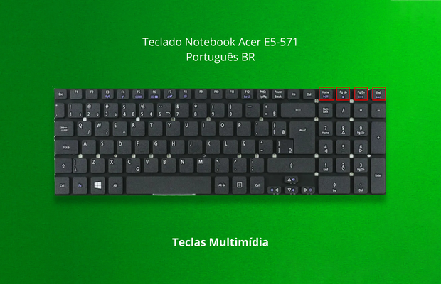 teclas multimídia teclado notebook