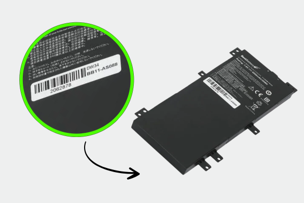 como identificar bateria do notebook asus