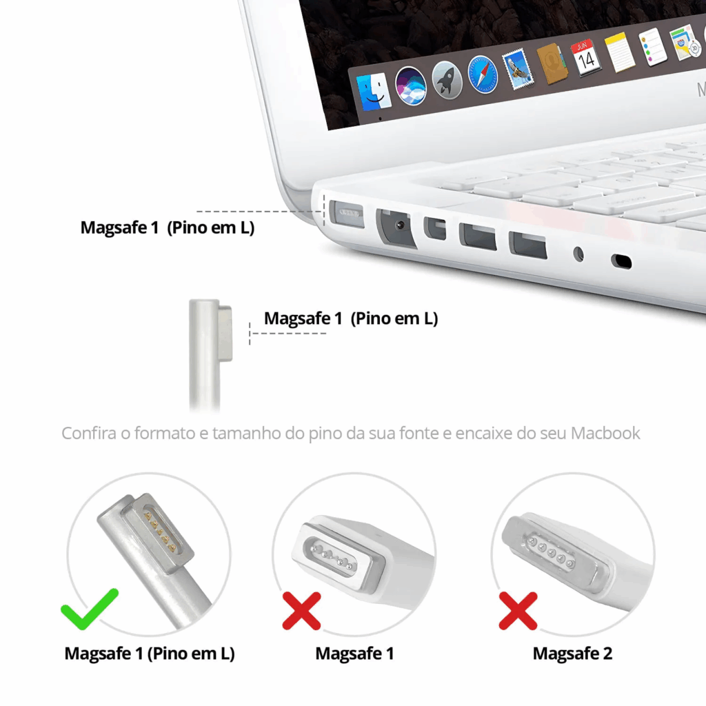 tipos de plugs para carregador de notebook magsafe 1
